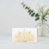Gold Lotus Flower Roos Elegant Visitekaartje (Staand voorkant)