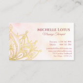 Gold Lotus Flower Roos Elegant Visitekaartje (Achterkant)