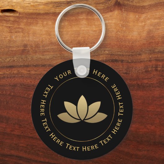 Gold Lotus Flower Sleutelhanger (Voorkant)