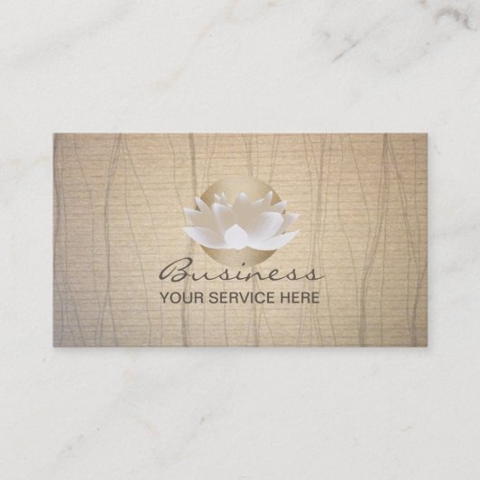 Gold Lotus Flower & Sun Elegant Zen Background Visitekaartje (Voorkant)