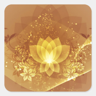Gold Lotus Flower Vierkante Sticker