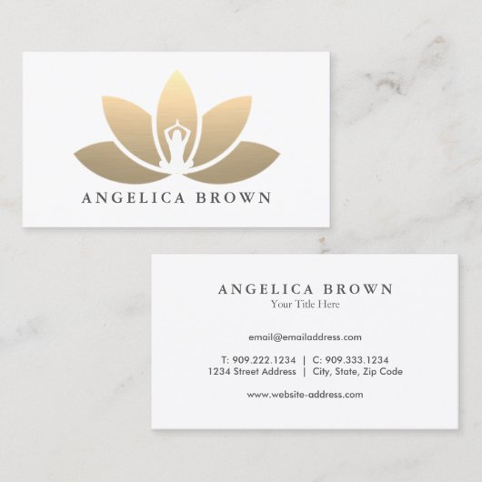 Gold Lotus Flower Visitekaartje (Voorkant / Achterkant)