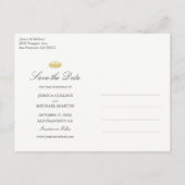Gold Lotus Flower Wedding Save the Date Custom Aankondigingskaart (Achterkant)