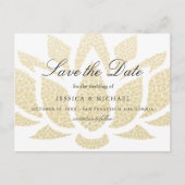 Gold Lotus Flower Wedding Save the Date Custom Aankondigingskaart (Voorkant)