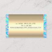 Gold Lotus Flower Yoga Instructor Holographic Visitekaartje (Achterkant)