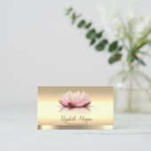 Gold Lotus Flower Yoga Instructor Visitekaartje (Staand voorkant)