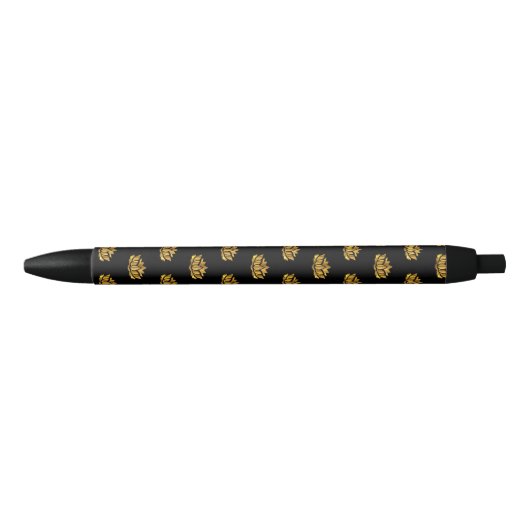 Gold Lotus Flower Zwarte Inkt Pen (Voorkant)