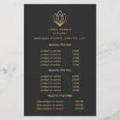 Gold Lotus Gray Spa & Massage Pricing & Services Flyer (Voorkant)