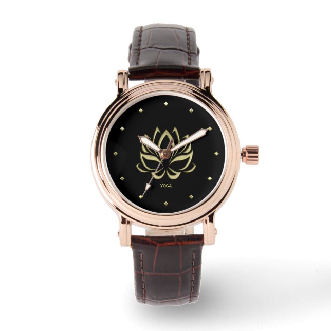 Gold Lotus Horloge (Voorkant)