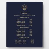 Gold Lotus logo blue | Massageprijsstelling voor k Fotoplaat (Voorkant)
