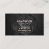 Gold Lotus Logo Elegant Black Floral Visitekaartje (Achterkant)