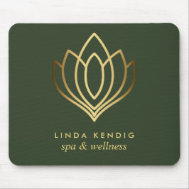 Gold lotus logo Green | jouw namen voor persoonlij Muismat