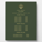 Gold Lotus logo green | Massageprijsstelling voor  Fotoplaat (Voorkant)