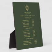Gold Lotus logo green | Massageprijsstelling voor  Fotoplaat (Zijkant)