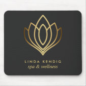 Gold lotus logo Grey | jouw namen voor persoonlijk Muismat (Voorkant)