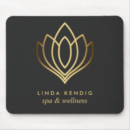Gold lotus logo Grey | jouw namen voor persoonlijk Muismat