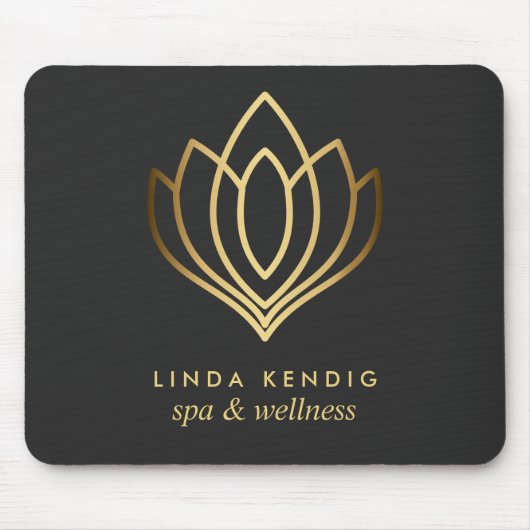 Gold lotus logo Grey | jouw namen voor persoonlijk Muismat (Voorkant)