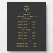 Gold Lotus logo grijs | Massageprijsstelling voor Fotoplaat (Voorkant)