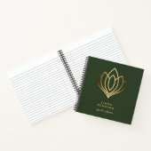 Gold Lotus Logo | Groen gepersonaliseerd monogram Notitieboek (Binnen)