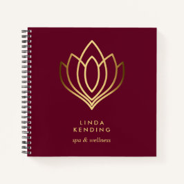 Gold Lotus Logo | ROBIJNROOD | Gepersonaliseerd mo Notitieboek