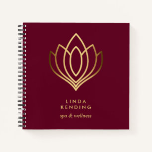 Gold Lotus Logo   ROBIJNROOD   Gepersonaliseerd mo Notitieboek