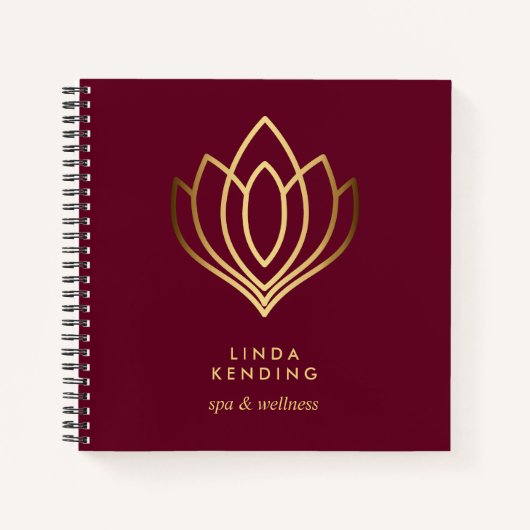 Gold Lotus Logo | ROBIJNROOD | Gepersonaliseerd mo Notitieboek (Voorkant)