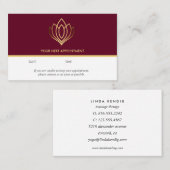 Gold Lotus logo | Ruby | wellnessmassageyoga Visitekaartje (Voorkant / Achterkant)