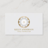 Gold Lotus Logo Yoga Instructor Salon Spa Visitekaartje (Voorkant)