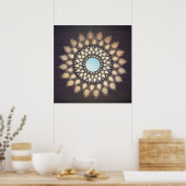 Gold  Lotus Mandala Art Poster (Keuken)