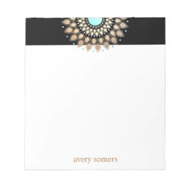 Gold Lotus Mandala Health Therapist Notepad Notitieblok