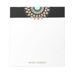 Gold Lotus Mandala Health Therapist Notepad Notitieblok