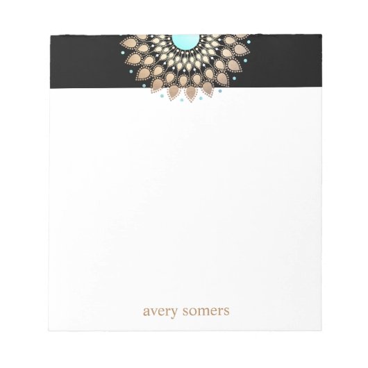 Gold Lotus Mandala Health Therapist Notepad Notitieblok (Voorkant)
