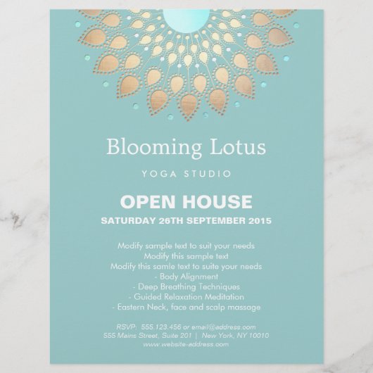 Gold Lotus Mandala Yoga Flyer (Voorkant)