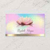 Gold Lotus Ombre Holographic Yoga Instructor Visitekaartje (Voorkant)