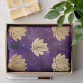 Gold Lotus op ontkoppeling van Paarse melkwegen Tissuepapier (Geschenk)