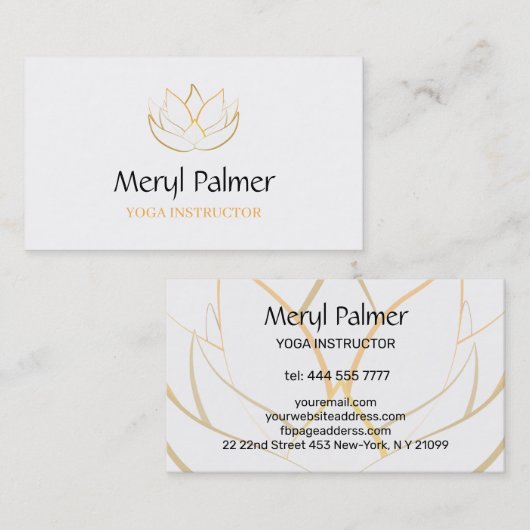 Gold Lotus Visitekaartje (Voorkant / Achterkant)