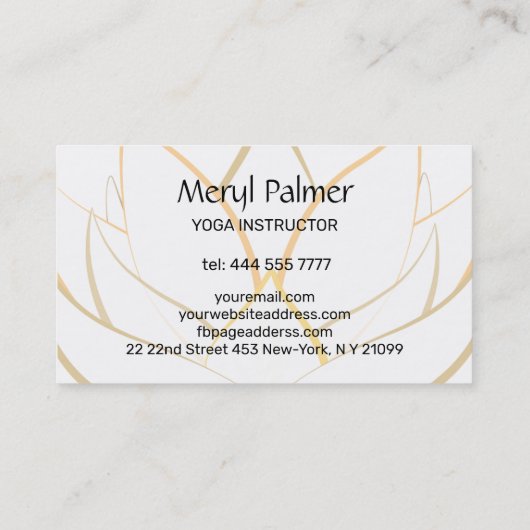 Gold Lotus Visitekaartje (Achterkant)