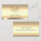 Gold Lotus Women Silhouette Yoga Instructor Visitekaartje (Voorkant / Achterkant)