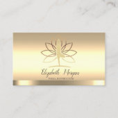 Gold Lotus Women Silhouette Yoga Instructor Visitekaartje (Voorkant)