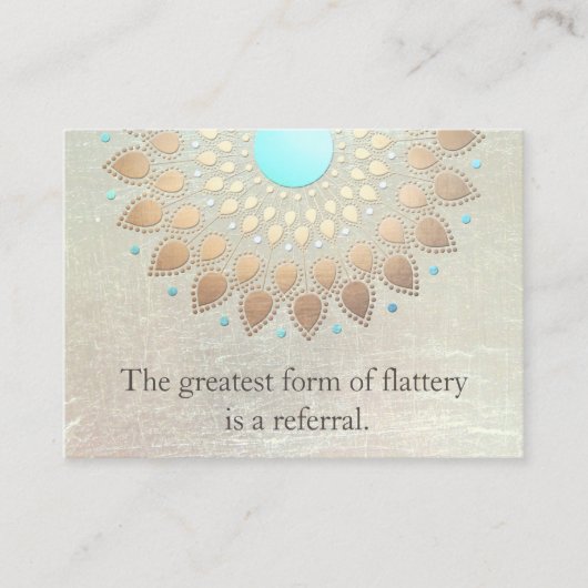 Gold Lotus Yoga en de verwijzingskaart van de Medi Aanbevelingskaartje (Voorkant)