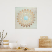 Gold Lotus Yoga en Meditation Poster (Keuken)