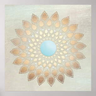 Gold Lotus Yoga en Meditation Poster