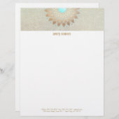 Gold Lotus Yoga en Meditation Teacher Health Spa Gepersonaliseerd Briefhoofd (Voorkant / Achterkant)