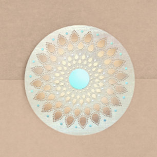 Gold Lotus Yoga en Meditation Teacher Health Spa Ronde Sticker