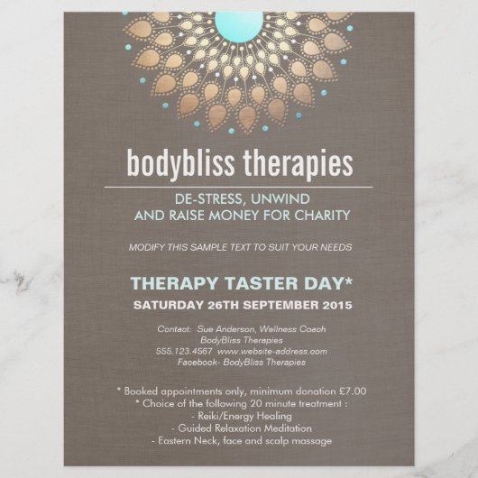 Gold Lotus Yoga Holistic Health Therapist Flyer (Voorkant)