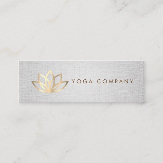Gold Lotus Yoga Instructor Gray Mini Visitekaartje (Voorkant)