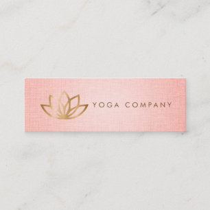 Gold Lotus Yoga Instructor Pink Mini Visitekaartje