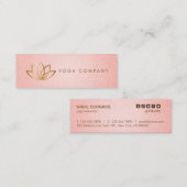 Gold Lotus Yoga Instructor Pink Mini Visitekaartje (Voorkant / Achterkant)