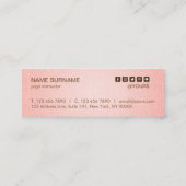 Gold Lotus Yoga Instructor Pink Mini Visitekaartje (Achterkant)