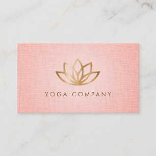 Gold Lotus Yoga Instructor Pink Visitekaartje
